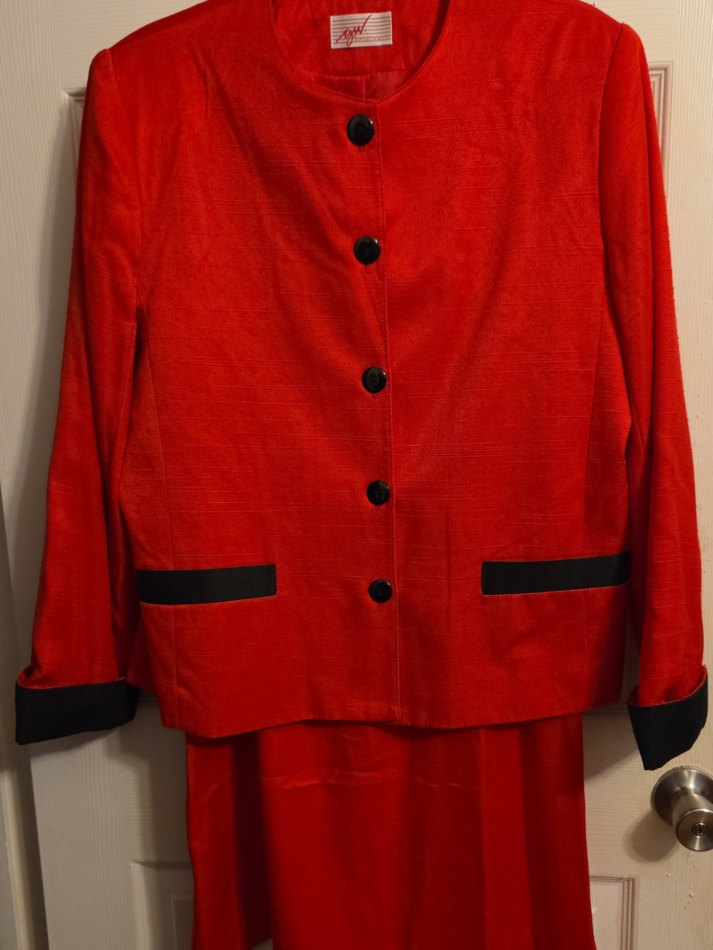 Women's Red Long-Sleeve Two-Piece Dress Set by GW